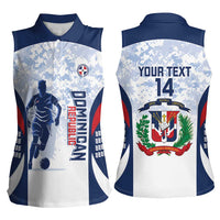 Custom Dominican Republic Football Women Sleeveless Polo Shirt Vamos Los Quisqueyanos - Wonder Print Shop