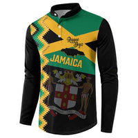 Custom Jamaica Football Button Sweatshirt Go Reggae Boyz - Wonder Print Shop