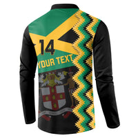 Custom Jamaica Football Button Sweatshirt Go Reggae Boyz - Wonder Print Shop