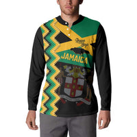 Custom Jamaica Football Button Sweatshirt Go Reggae Boyz - Wonder Print Shop