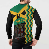 Custom Jamaica Football Button Sweatshirt Go Reggae Boyz - Wonder Print Shop