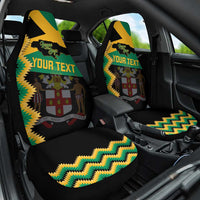 Custom Jamaica Football Car Seat Cover Go Reggae Boyz - Wonder Print Shop