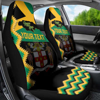 Custom Jamaica Football Car Seat Cover Go Reggae Boyz - Wonder Print Shop