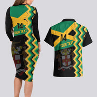 Custom Jamaica Football Couples Matching Long Sleeve Bodycon Dress and Hawaiian Shirt Go Reggae Boyz - Wonder Print Shop