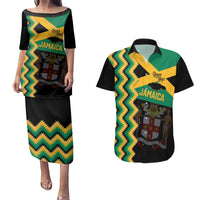 Custom Jamaica Football Couples Matching Puletasi and Hawaiian Shirt Go Reggae Boyz - Wonder Print Shop