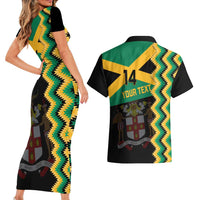 Custom Jamaica Football Couples Matching Short Sleeve Bodycon Dress and Hawaiian Shirt Go Reggae Boyz - Wonder Print Shop