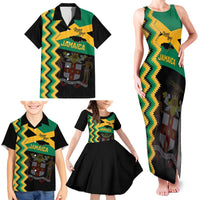 Custom Jamaica Football Family Matching Tank Maxi Dress and Hawaiian Shirt Go Reggae Boyz - Wonder Print Shop