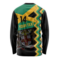 Custom Jamaica Football Long Sleeve Shirt Go Reggae Boyz - Wonder Print Shop