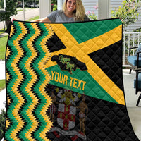 Custom Jamaica Football Quilt Go Reggae Boyz - Wonder Print Shop