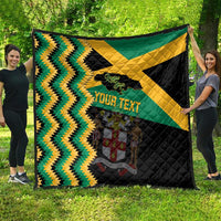 Custom Jamaica Football Quilt Go Reggae Boyz - Wonder Print Shop
