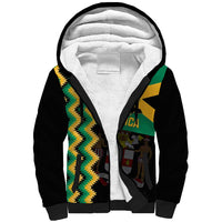 Custom Jamaica Football Sherpa Hoodie Go Reggae Boyz - Wonder Print Shop