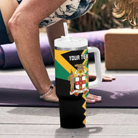 Custom Jamaica Football Tumbler With Handle Go Reggae Boyz - Wonder Print Shop