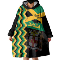 Custom Jamaica Football Wearable Blanket Hoodie Go Reggae Boyz - Wonder Print Shop
