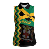 Custom Jamaica Football Women Sleeveless Polo Shirt Go Reggae Boyz - Wonder Print Shop