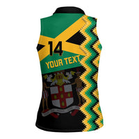 Custom Jamaica Football Women Sleeveless Polo Shirt Go Reggae Boyz - Wonder Print Shop