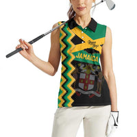 Custom Jamaica Football Women Sleeveless Polo Shirt Go Reggae Boyz - Wonder Print Shop
