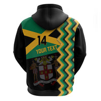 Custom Jamaica Football Zip Hoodie Go Reggae Boyz - Wonder Print Shop