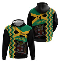 Custom Jamaica Football Zip Hoodie Go Reggae Boyz - Wonder Print Shop