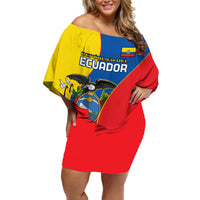 Ecuador Off Shoulder Short Dress Ecuadorian Independence Day 10 August Proud - Wonder Print Shop