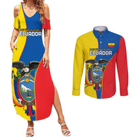 Custom Ecuador Couples Matching Summer Maxi Dress and Long Sleeve Button Shirts Ecuadorian Independence Day 10 August Proud - Wonder Print Shop