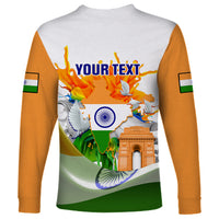 Custom India Long Sleeve Shirt Swatantra Diwas Happy Indian Independence Day - Wonder Print Shop