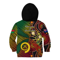 Vanuatu and Australia Kid Hoodie Vanuatuan Polynesian Mix Aussie Aboriginal Art - Wonder Print Shop