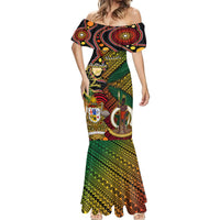 Vanuatu and Australia Mermaid Dress Vanuatuan Polynesian Mix Aussie Aboriginal Art - Wonder Print Shop