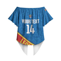 DR Congo Basketball Custom Off Shoulder Wrap Waist Top 2026 Go Leopards