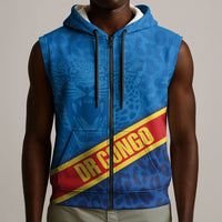 DR Congo Basketball Custom Sleeveless Zip Hoodie 2026 Go Leopards