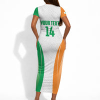 Ivory Coast Basketball Custom Short Sleeve Bodycon Dress 2026 Allez Les Elephants