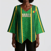 Mali Basketball Custom Kimono Sleeve Blouse Mud Cloth Bogolan Pattern