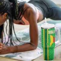 Mali Basketball Custom Tumbler With Handle Mud Cloth Bogolan Pattern
