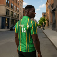 Mali Basketball Custom Zipper Polo Shirt Mud Cloth Bogolan Pattern