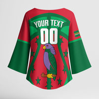 Dominica Basketball Custom Kimono Sleeve Blouse Sisserou Parrot Sporty Style