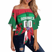 Dominica Basketball Custom Off Shoulder Wrap Waist Top Sisserou Parrot Sporty Style