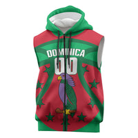 Dominica Basketball Custom Sleeveless Zip Hoodie Sisserou Parrot Sporty Style