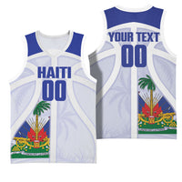 Haiti Basketball Custom Basketball Jersey Ayiti Coat Of Arms White Sporty Style