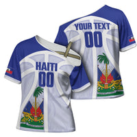 Haiti Basketball Custom Cross Shoulder Shirt Ayiti Coat Of Arms White Sporty Style