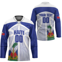 Haiti Basketball Custom Hockey Jersey Ayiti Coat Of Arms White Sporty Style