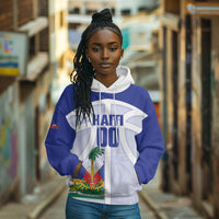 Haiti Basketball Custom Hoodie Ayiti Coat Of Arms White Sporty Style