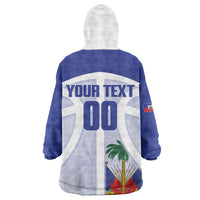 Haiti Basketball Custom Kid Wearable Blanket Hoodie Ayiti Coat Of Arms White Sporty Style