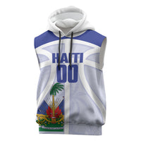 Haiti Basketball Custom Sleeveless Hoodie Ayiti Coat Of Arms White Sporty Style
