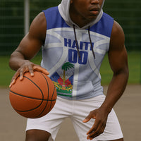 Haiti Basketball Custom Sleeveless Hoodie Ayiti Coat Of Arms White Sporty Style