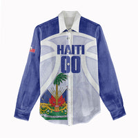 Haiti Basketball Custom Women Casual Shirt Ayiti Coat Of Arms White Sporty Style