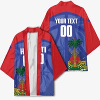 Haiti Basketball Custom Kimono Ayiti Coat Of Arms Blue Sporty Style
