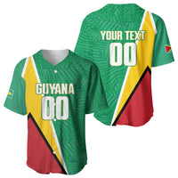 Guyana Basketball Custom Baseball Jersey Tropical Leaves Flag Style