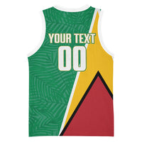 Guyana Basketball Custom Basketball Jersey Tropical Leaves Flag Style