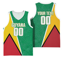 Guyana Basketball Custom Basketball Jersey Tropical Leaves Flag Style