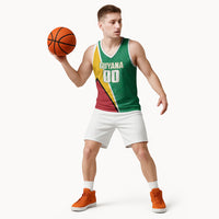 Guyana Basketball Custom Basketball Jersey Tropical Leaves Flag Style