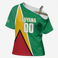Guyana Basketball Custom Cross Shoulder Shirt Tropical Leaves Flag Style